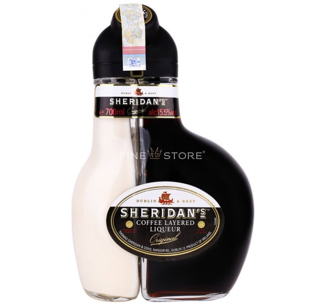Sheridan S 700ml SGR - Lichior de cafea layered, 15.5% alcool, ambalaj elegant și distinctiv.