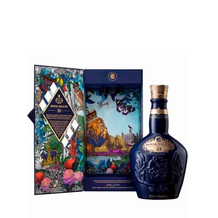 Chivas Royal Salute 21 ani, ediție limitată, 0.7L, ambalaj elegant și exclusivist.