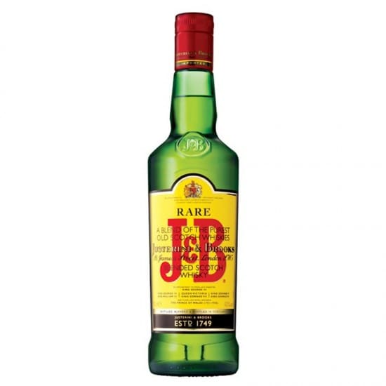 Bottlă de whisky J&B 1L, whisky scotch de calitate superioară, ideal pentru colecție și consum.