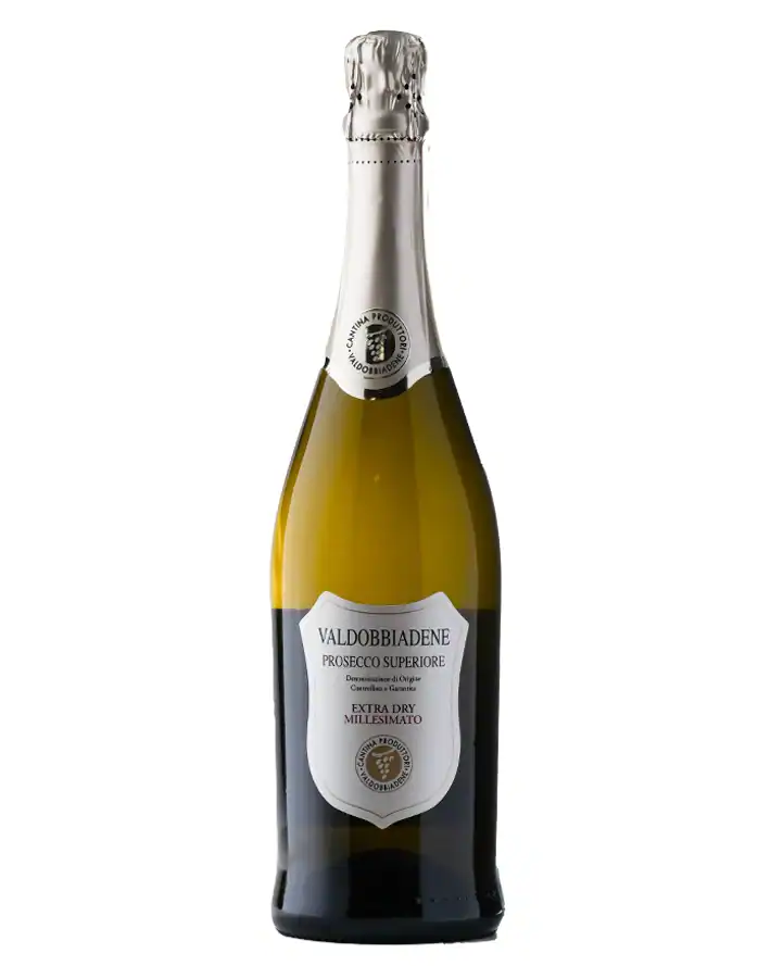 Vinho prosecco Valdobbiadene Prosecco Superiore extra dry DOCG 0.75L, ideal pentru sărbători.