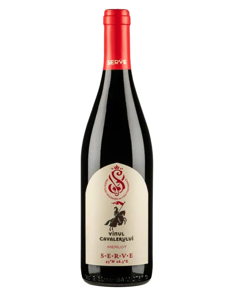 Vin Merlot CavalERUL 0.7L, vin roșu de calitate superioară, ideal pentru mesele speciale și ocazii f.