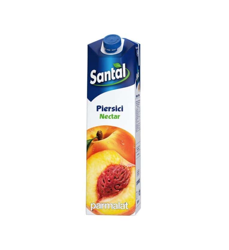 Santal piersici nectar 1L, băutură naturală cu aromă de piersici și nectarine, ideală pentru răcorir.