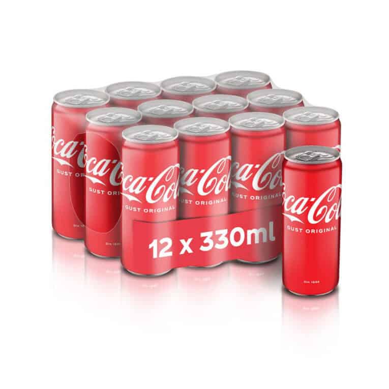 Băuturi Coca-Cola 0,33L doze, pachet de 12 bucăți, ideal pentru răcorire rapidă.