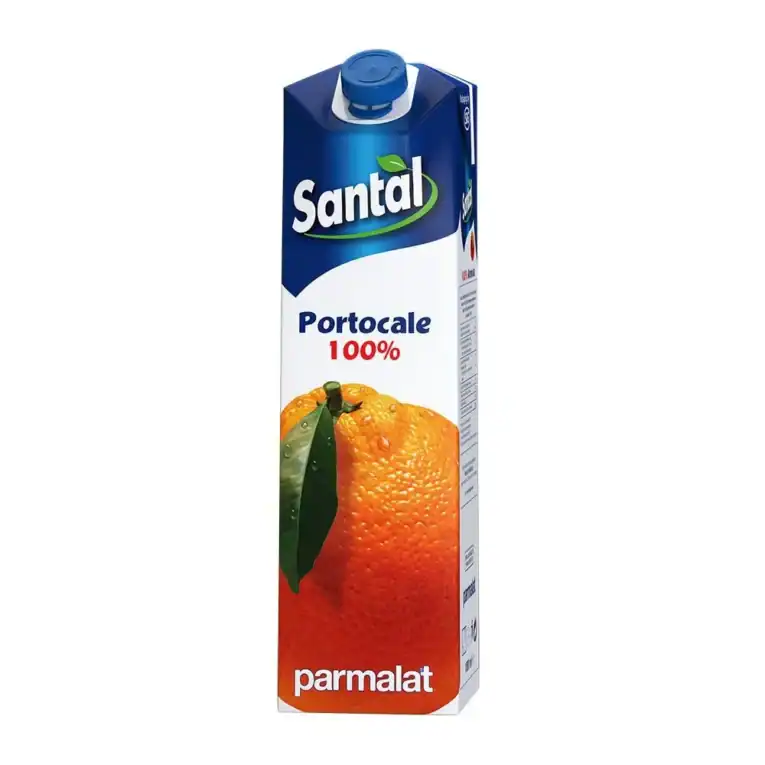 Santal portocală 1L, suc natural 100%, ambalaj tetrapak, produs de calitate.